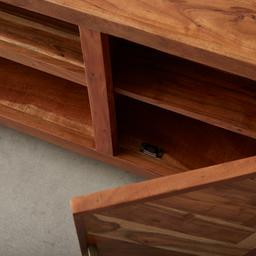 Chevron Entertainment Unit - Acacia Wood DC