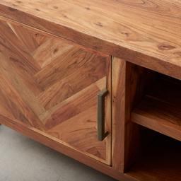 Chevron Entertainment Unit - Acacia Wood DC