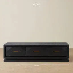 Xandra Black Oak Veneer Entertainment Unit