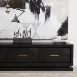 Xandra Black Oak Veneer Entertainment Unit