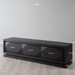 Xandra Black Oak Veneer Entertainment Unit