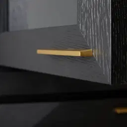 Xandra Black Oak Veneer Display Cabinet