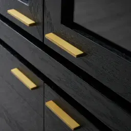 Xandra Black Oak Veneer Display Cabinet