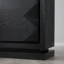 Xandra Black Oak Veneer Display Cabinet
