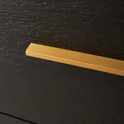 Xandra Black Oak Veneer Sideboard - Brass handles