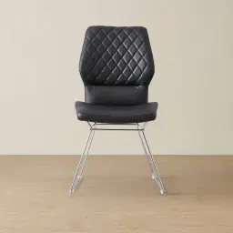 Theo Black Vegan Leather Dining Chair