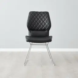 Theo Black Vegan Leather Dining Chair
