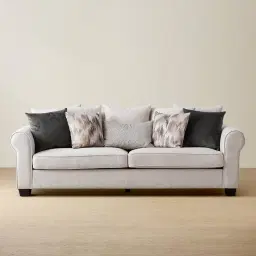 Laurie Ash Grey Fabric 3-Seater Sofa