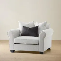 Laurie Ash Grey Fabric Single Seat Sofa