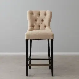 Saxon Cream Linen Bar Stool