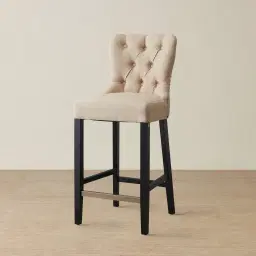 Saxon Cream Linen Bar Stool