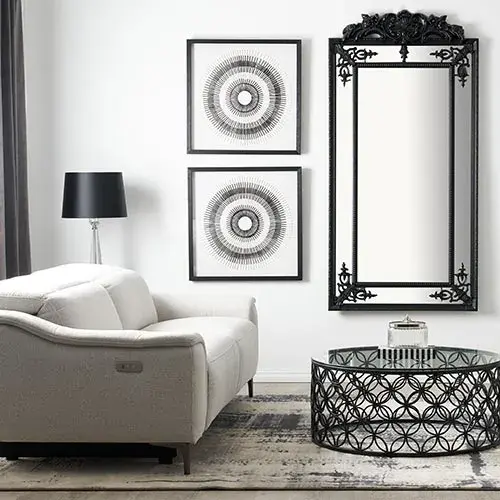 Black and White Circle Shadow Box