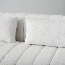 Storme Murmur White Fabric 3-Seater Sofa