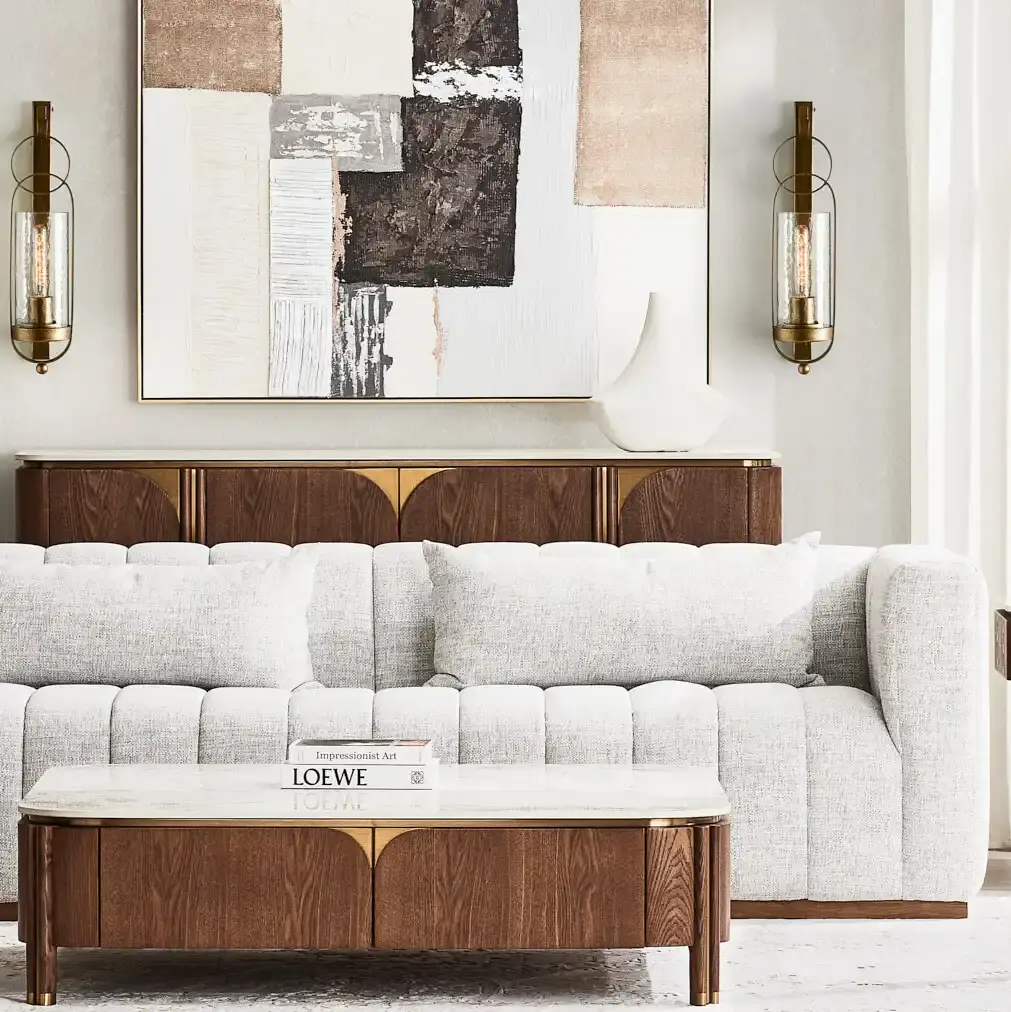 Storme Murmur White Fabric 3-Seater Sofa