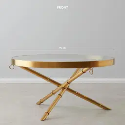 Sandringham Gold Coffee Table - Glass Top