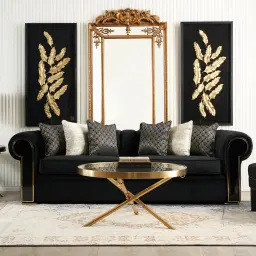 Sandringham Gold Coffee Table - Glass Top