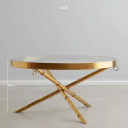 Sandringham Gold Coffee Table - Glass Top