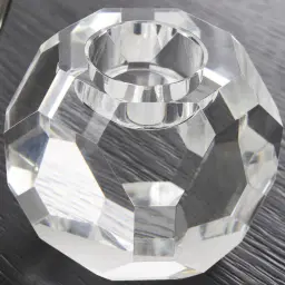Cubic Small Crystal Glass Candle Holder