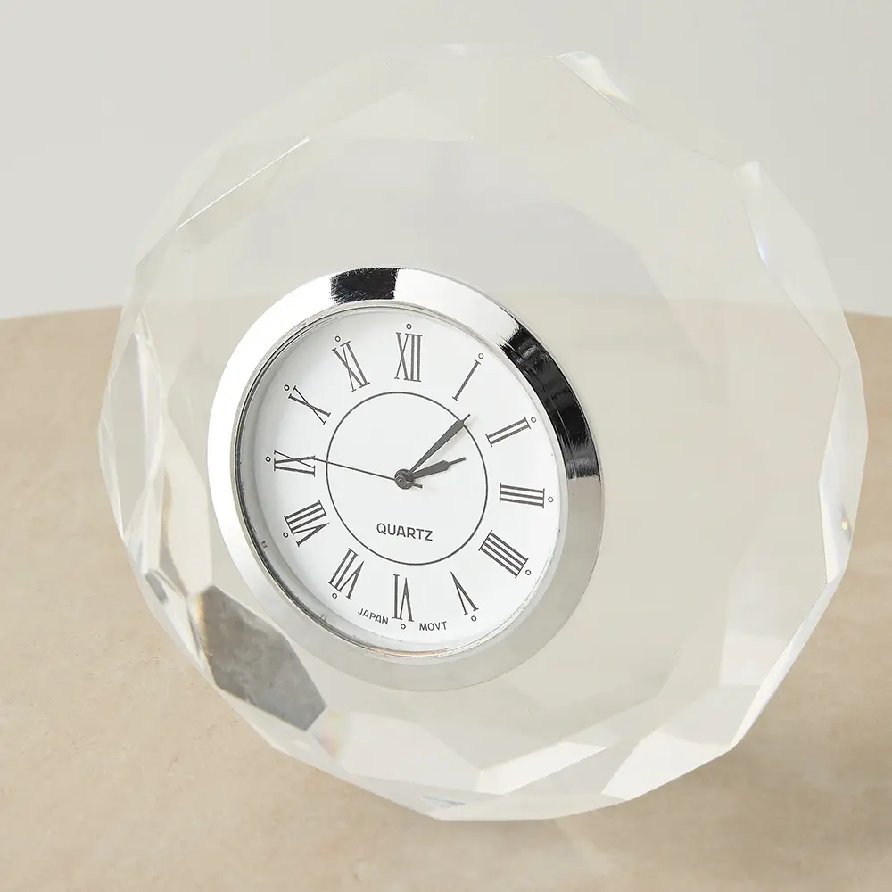 Oxford Crystal Glass Table Clock