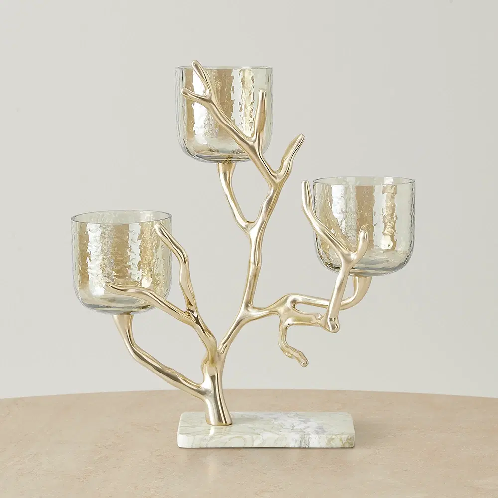 Gold Branch Candle Holder