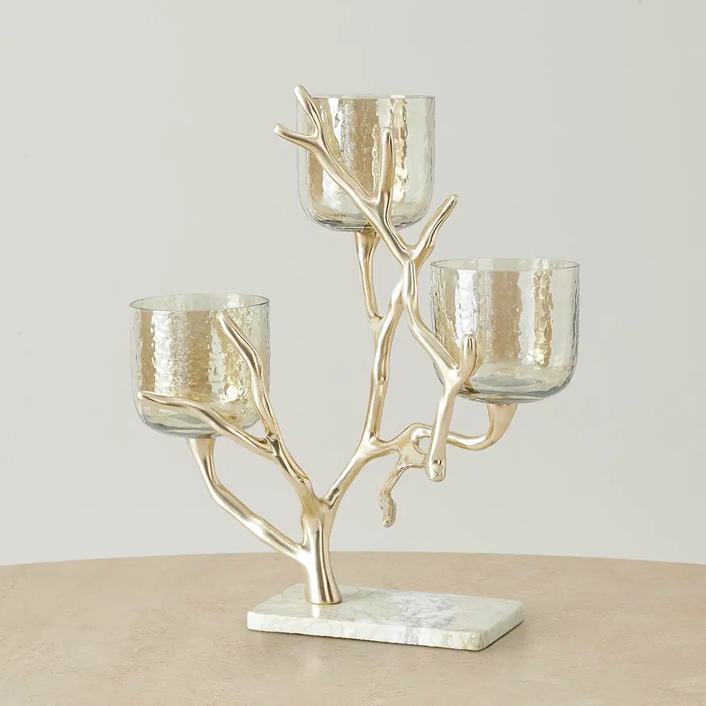 Gold Branch Candle Holder