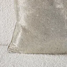 Silver Embroidered Cushion