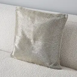 Silver Embroidered Cushion