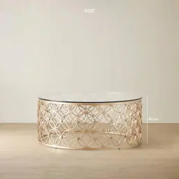 Cody Champagne Gold Glass Coffee Table