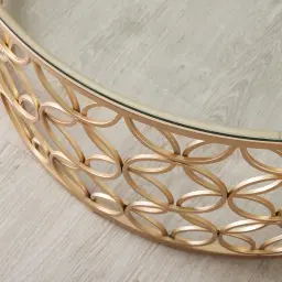 Cody Champagne Gold Glass Coffee Table