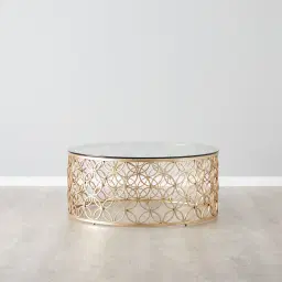 Cody Champagne Gold Glass Coffee Table