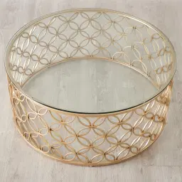 Cody Champagne Gold Glass Coffee Table
