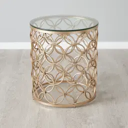 Cody Champagne Gold Glass Side Table