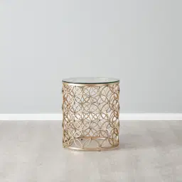 Cody Champagne Gold Glass Side Table