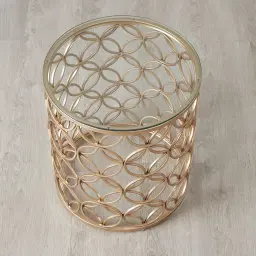 Cody Champagne Gold Glass Side Table