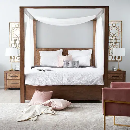 Regina Wooden Veneer Queen Bed