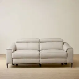 Bruce Cream Leather 3-Seater Electric Recliner 