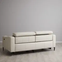 Bruce Cream Leather 3-Seater Electric Recliner 