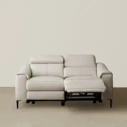 Bruce Cream Leather 2-Seater Electric Recliner 