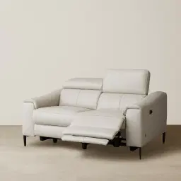 Bruce Cream Leather 2-Seater Electric Recliner 