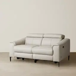 Bruce Cream Leather 2-Seater Electric Recliner 