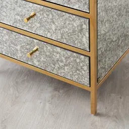 Helena Antique Glass Dresser - Gold Frame