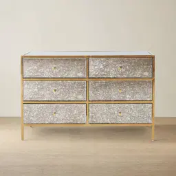 Helena Antique Glass Dresser - Gold Frame