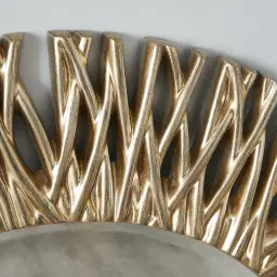 Waverly Antique Gold Round Mirror