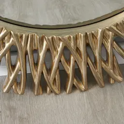 Waverly Antique Gold Round Mirror