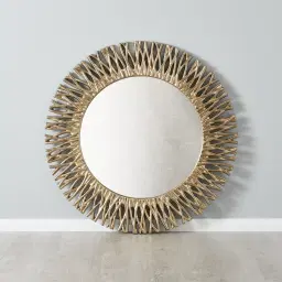 Waverly Antique Gold Round Mirror