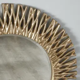 Waverly Antique Gold Round Mirror