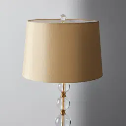 Cadmo Antique Bronze Metal Table Lamp - Yellow Fabric Lamp Shade