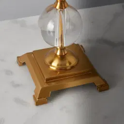 Cadmo Antique Bronze Metal Table Lamp - Yellow Fabric Lamp Shade