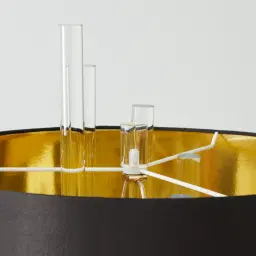 Cassy Polished Gold Floor Lamp - Black Fabric Lamp Shade