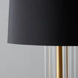 Cassy Polished Gold Table Lamp - Black Fabric Lamp Shade